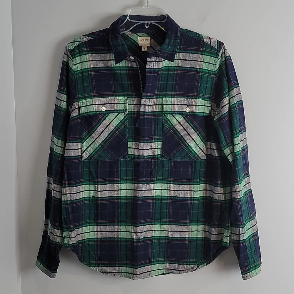 J.Crew Buffalo Flannel Plaid Zip shirt jacket Small